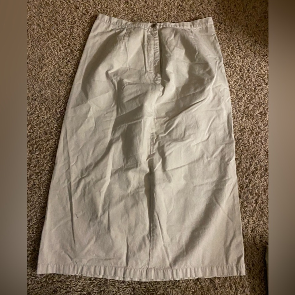 Christopher & Banks Cream/Khaki Maxi Skirt